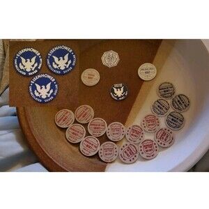 23 Piece LOT Bureau of the Mint US Treasury Coin Markers Tokens Plastic Paper